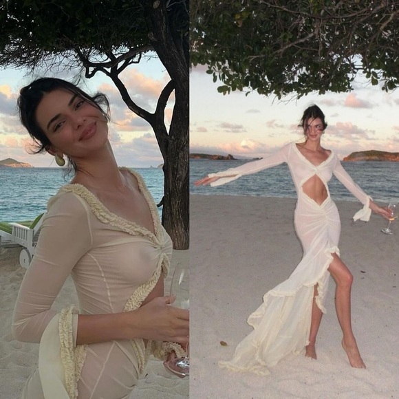 Helsa Hilma Gown Creme Beige NEW with tags Atelier Collection ASO Kendall Jenner - Picture 11 of 14